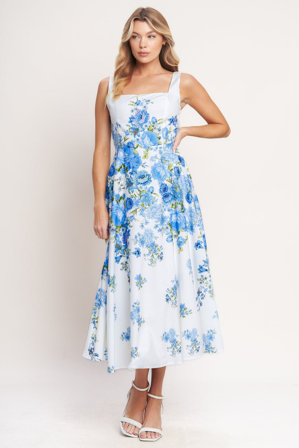 CLASSIC BLOOM DAY WOVEN MIDI DRESS
