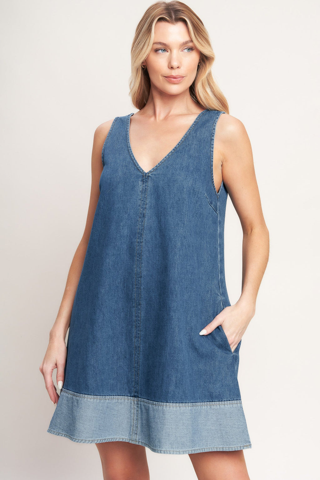 MAIN STREET DENIM MINI DRESS