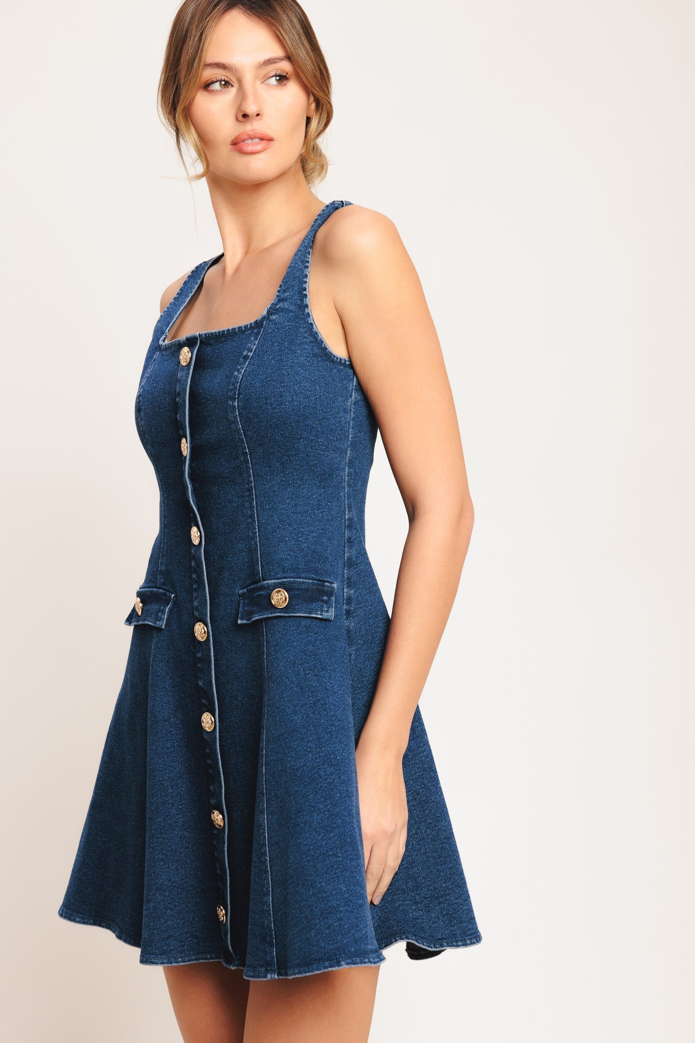 URBAN POLISH DENIM MINI DRESS