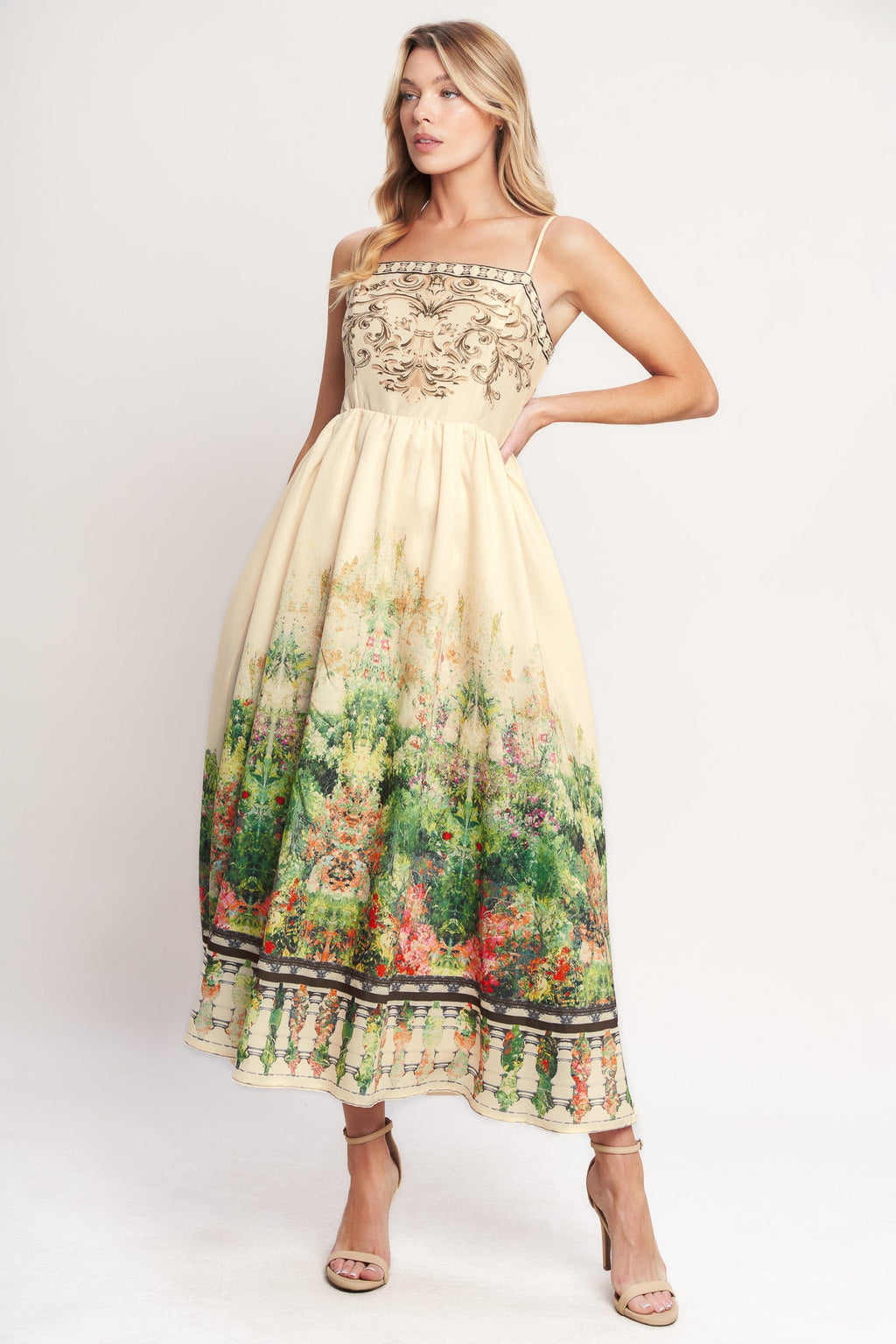 HEIRLOOM BORDER WOVEN MIDI DRESS