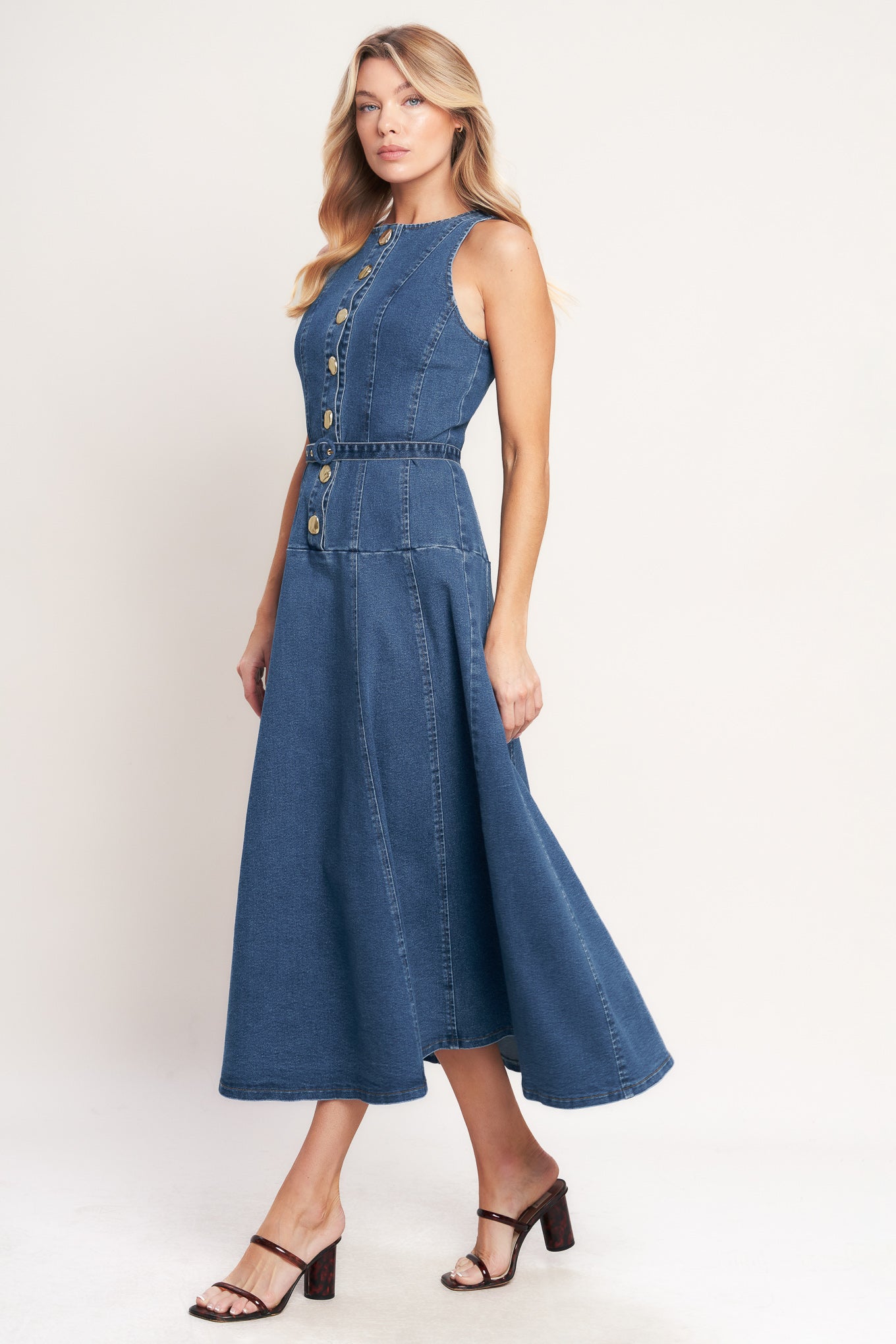 SUNDAY STROLL DENIM MIDI DRESS
