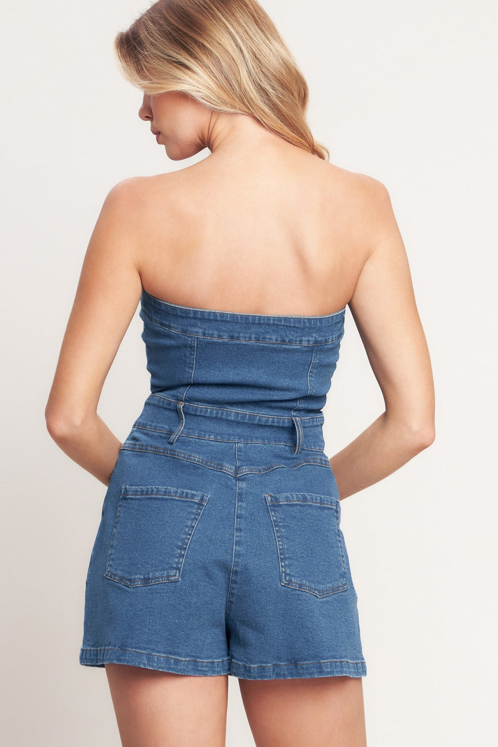 WEEKEND CRUSH DENIM ROMPER