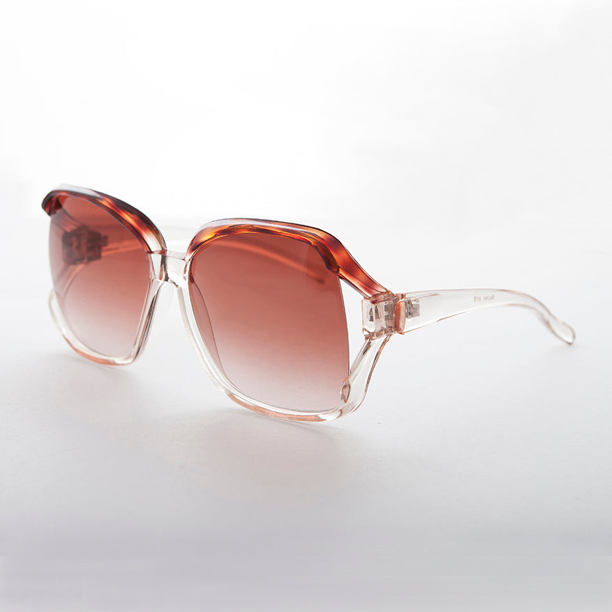 Oversized Square Clear Frame Vintage Sunglasses - Ibiza 1