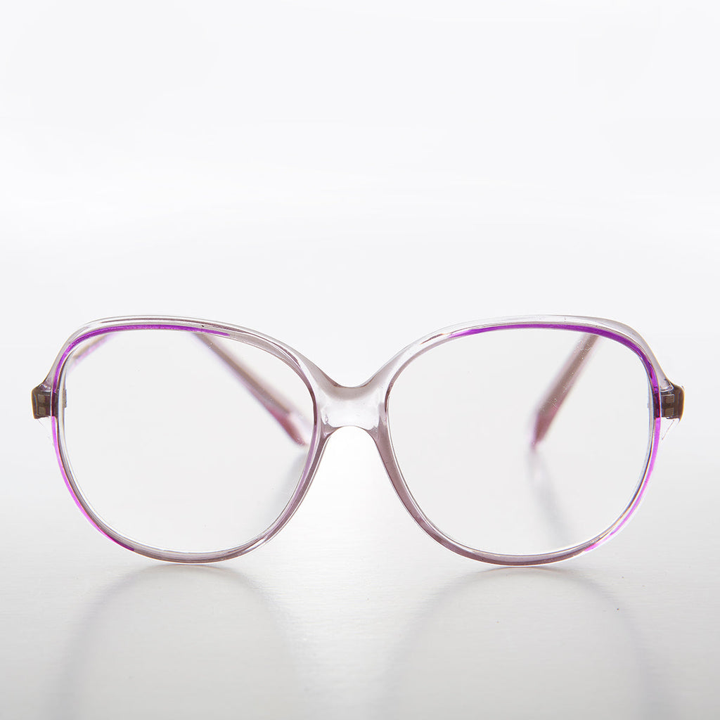 Clear Retro Reading Glasses with Color Accent - Jess
