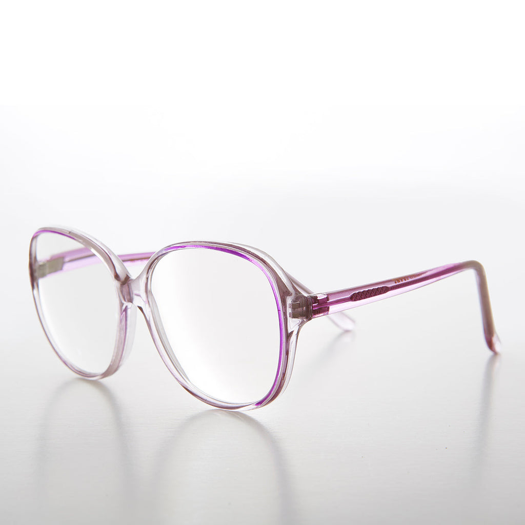 Clear Retro Reading Glasses with Color Accent - Jess