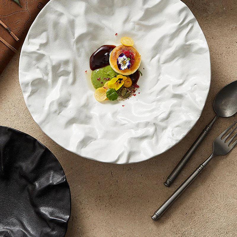 Japanese-Inspired Ripple Deep Ceramic Dish | 3CARATS