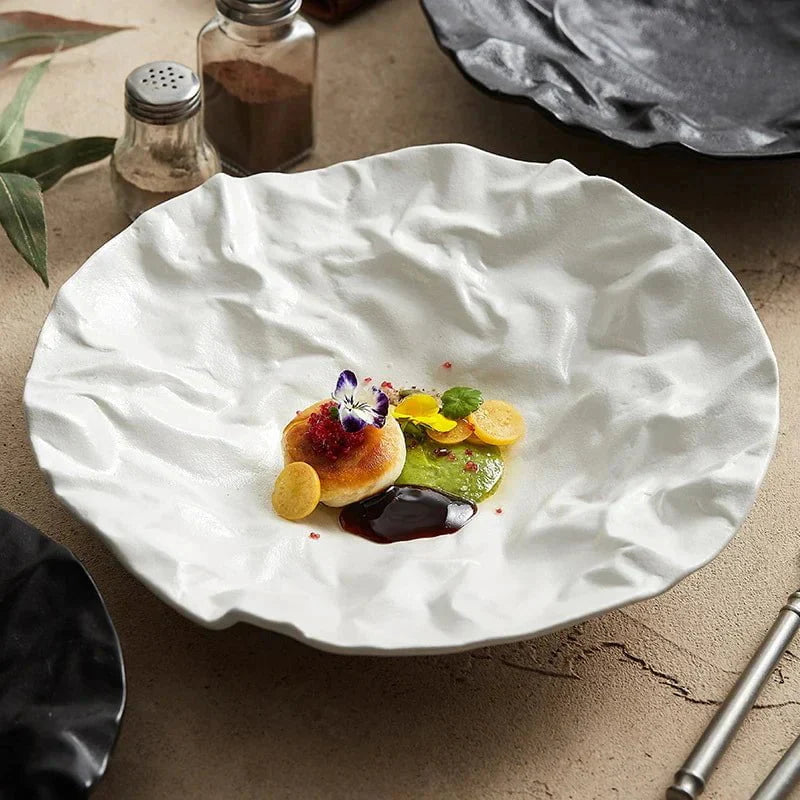 Japanese-Inspired Ripple Deep Ceramic Dish | 3CARATS