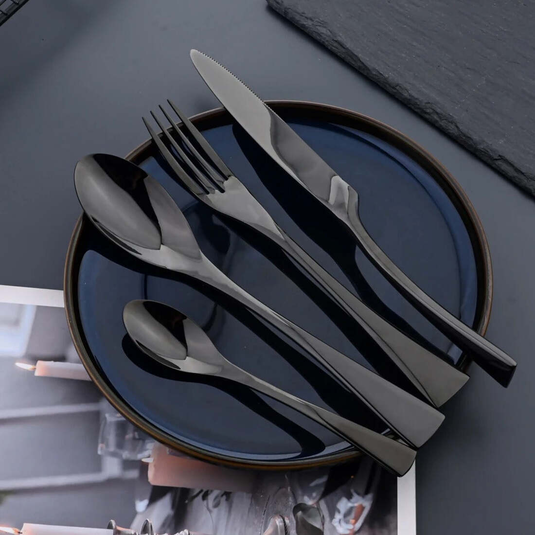 Jet Black Cutlery Set | 3CARATS