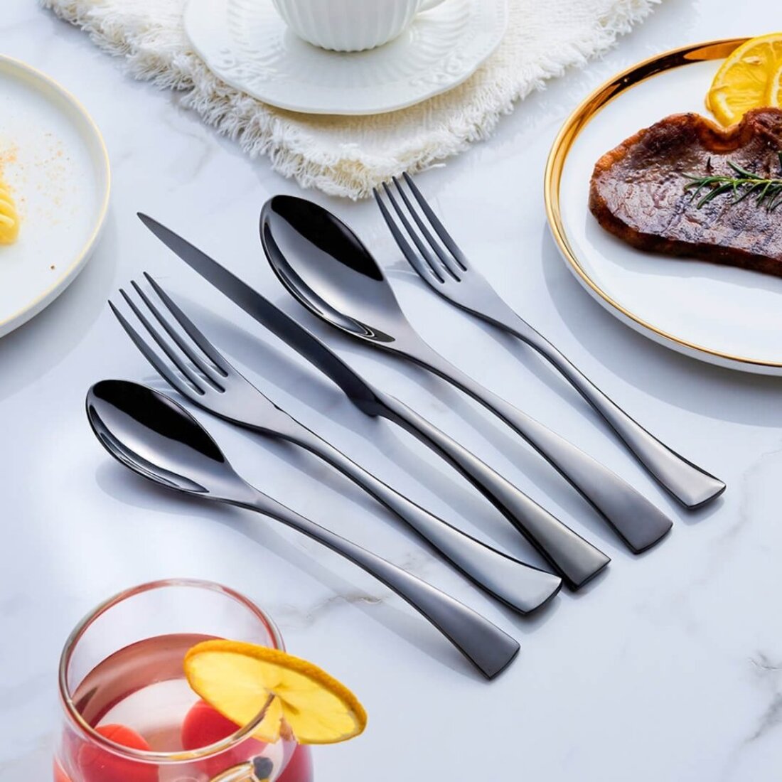 Jet Black Cutlery Set | 3CARATS