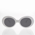 White Cat Eye Oval Clout Sunglass - Kurtis