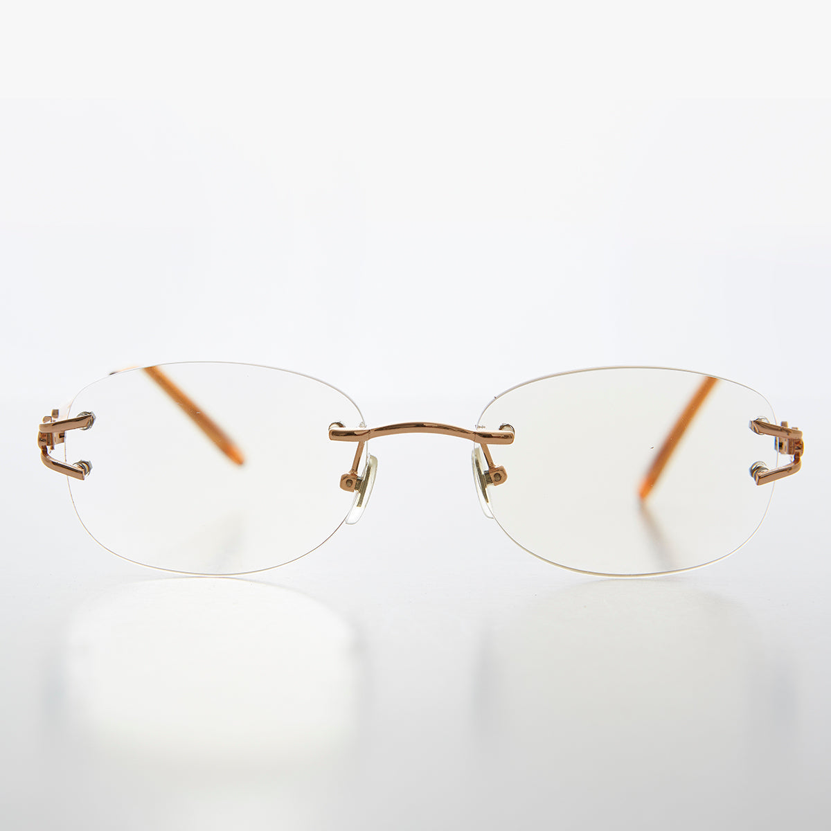 Oval Rimless Colored Lens Readers - Leona