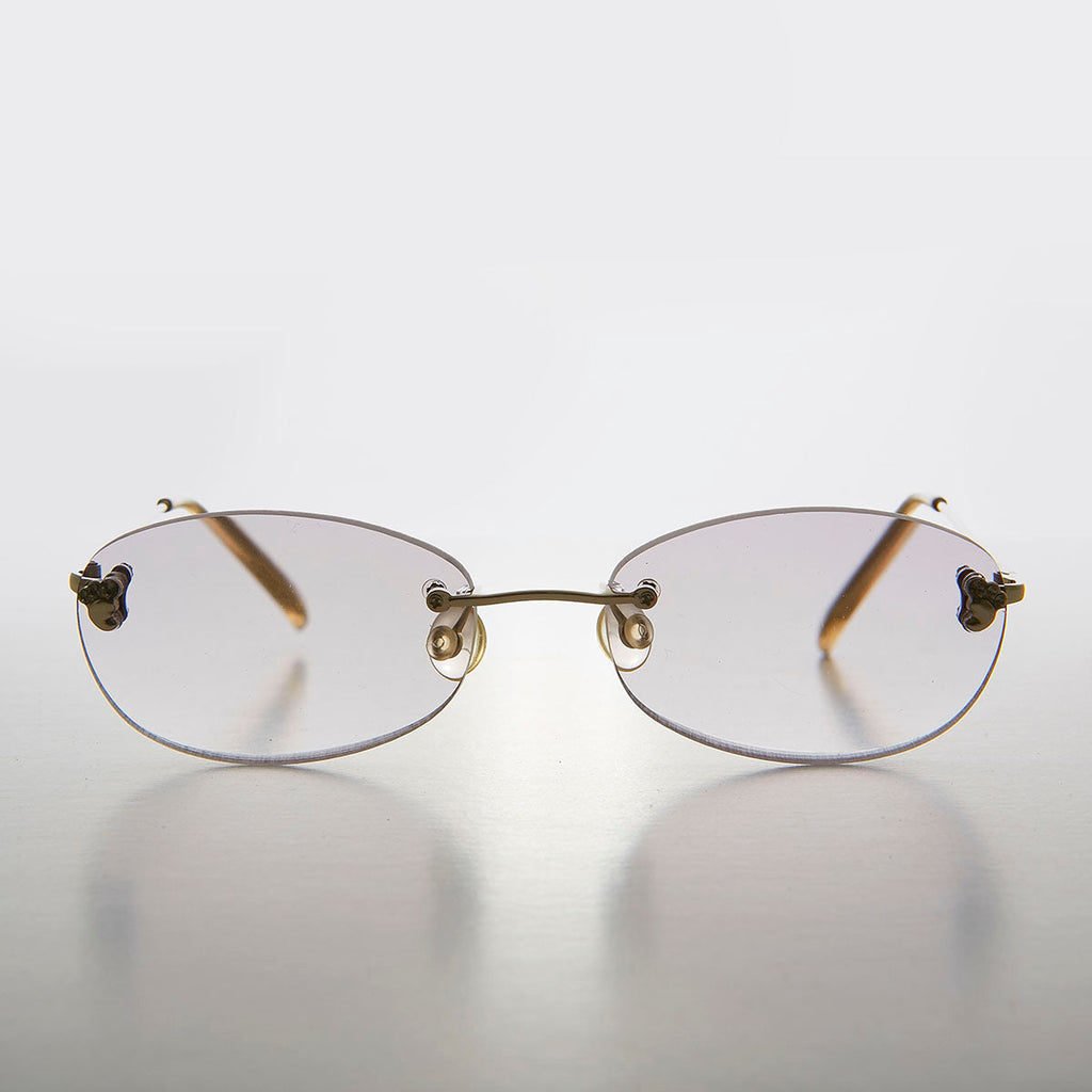 Oval Reading Glasses with Color Tinted Rimless Lens  - Lonnie