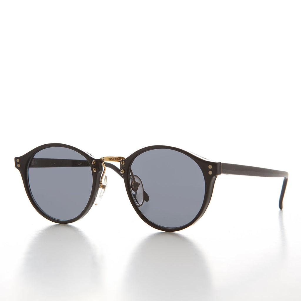 Classic Round Pantos Vintage Sunglass with Metal Bridge - Luca