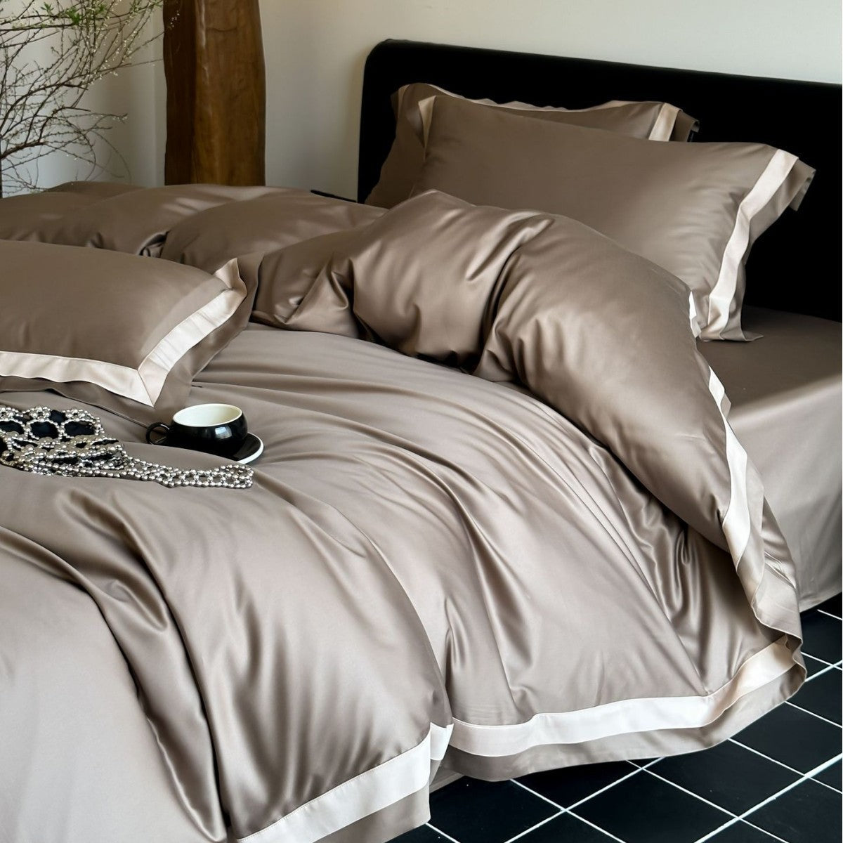 Luxury 100S Tencel-Cotton Blend Solid Color Bedding Set | 3CARATS