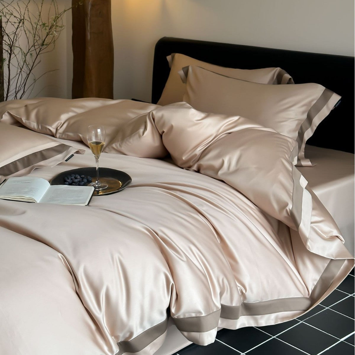 Luxury 100S Tencel-Cotton Blend Solid Color Bedding Set | 3CARATS