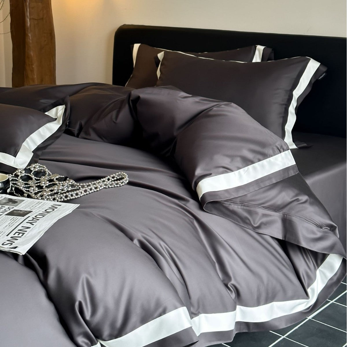 Luxury 100S Tencel-Cotton Blend Solid Color Bedding Set | 3CARATS