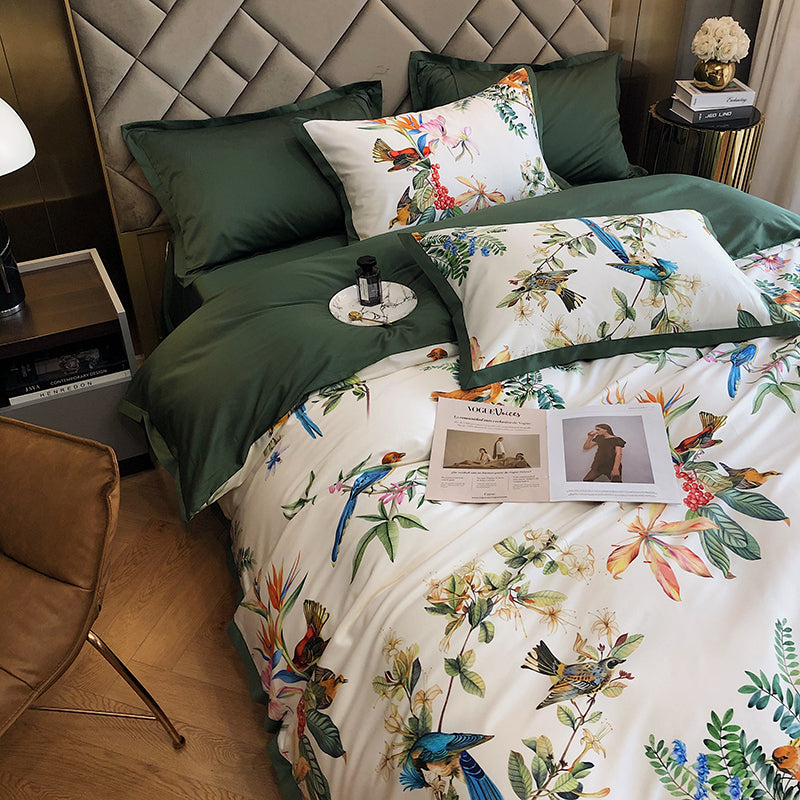Luxury Birds Garden Long-Staple Cotton Bedding Set | 3CARATS