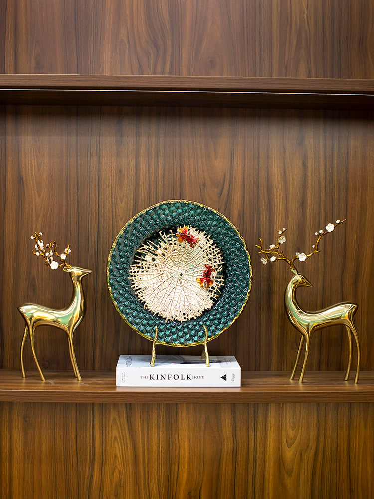 Luxury "Harmony in Water" Brass and Glass Fish Sculpture | 3CARATS