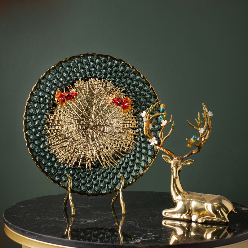 Luxury "Harmony in Water" Brass and Glass Fish Sculpture | 3CARATS