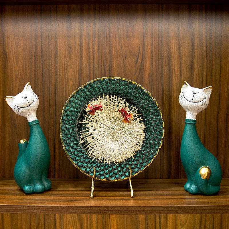 Luxury "Harmony in Water" Brass and Glass Fish Sculpture | 3CARATS