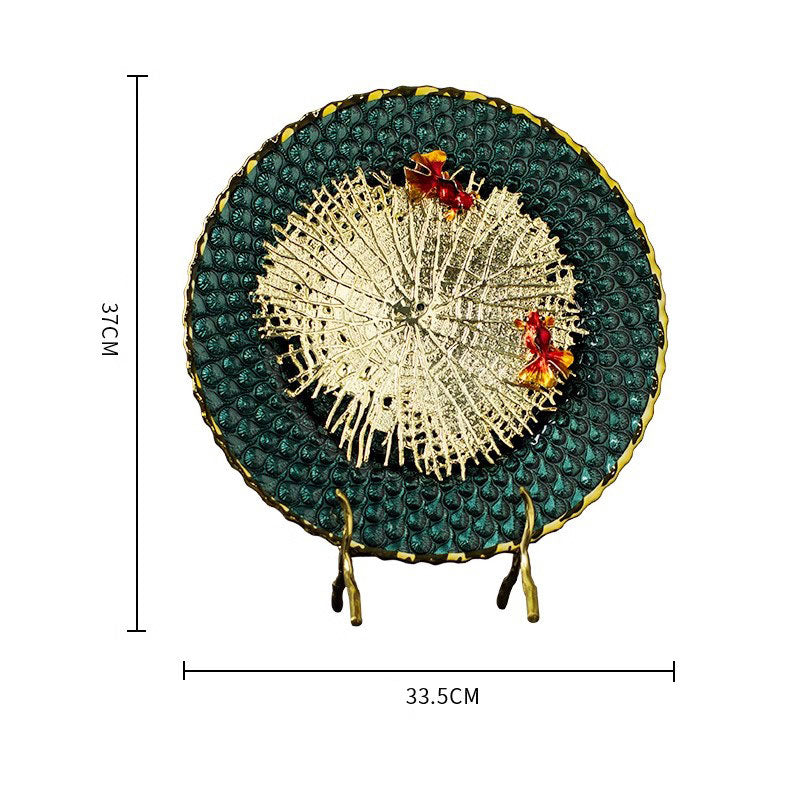 Luxury "Harmony in Water" Brass and Glass Fish Sculpture | 3CARATS