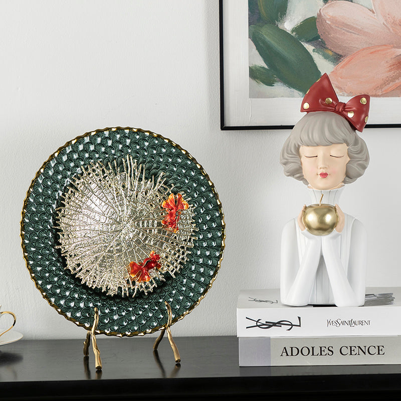 Luxury "Harmony in Water" Brass and Glass Fish Sculpture | 3CARATS