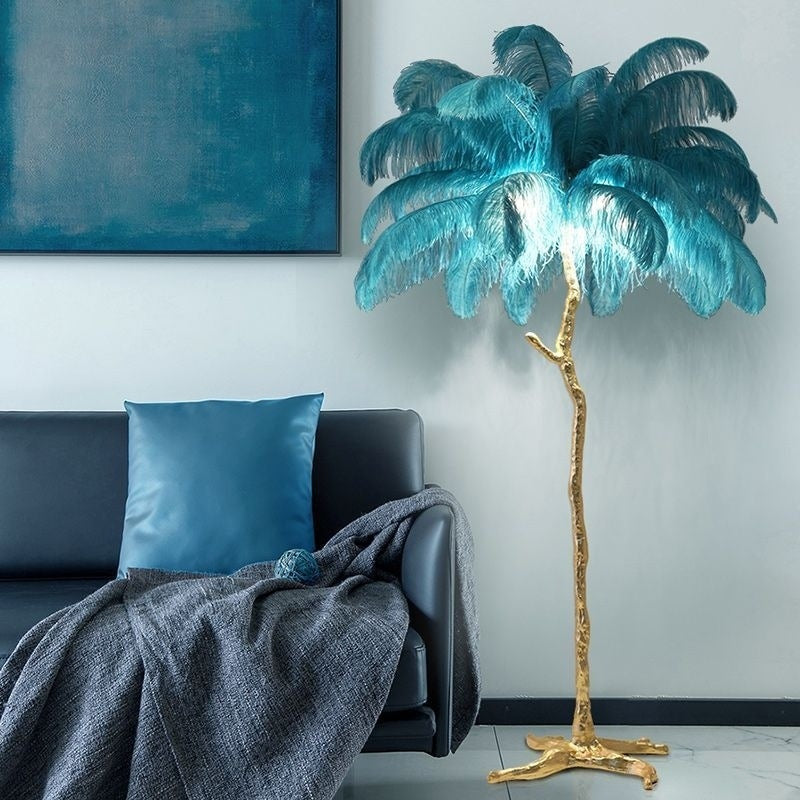 Luxury Ostrich Feather Led Floor Lamp | 3CARATS