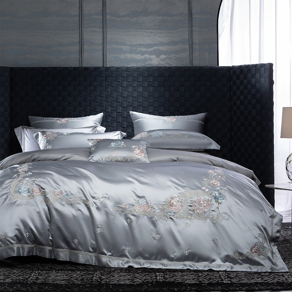 Luxury Royal 140s Cotton-Silk Embroidered Bedding Set | 3CARATS