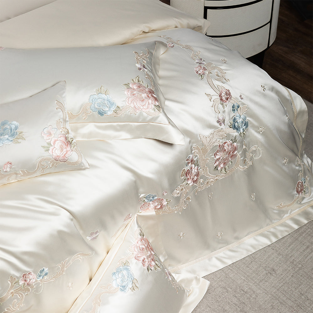 Luxury Royal 140s Cotton-Silk Embroidered Bedding Set | 3CARATS