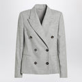 Brunello Cucinelli Grey Double-Breasted Wool Jacket Women