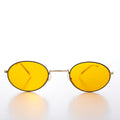 Oval Yellow Lens Vintage Sunglass - Mellow