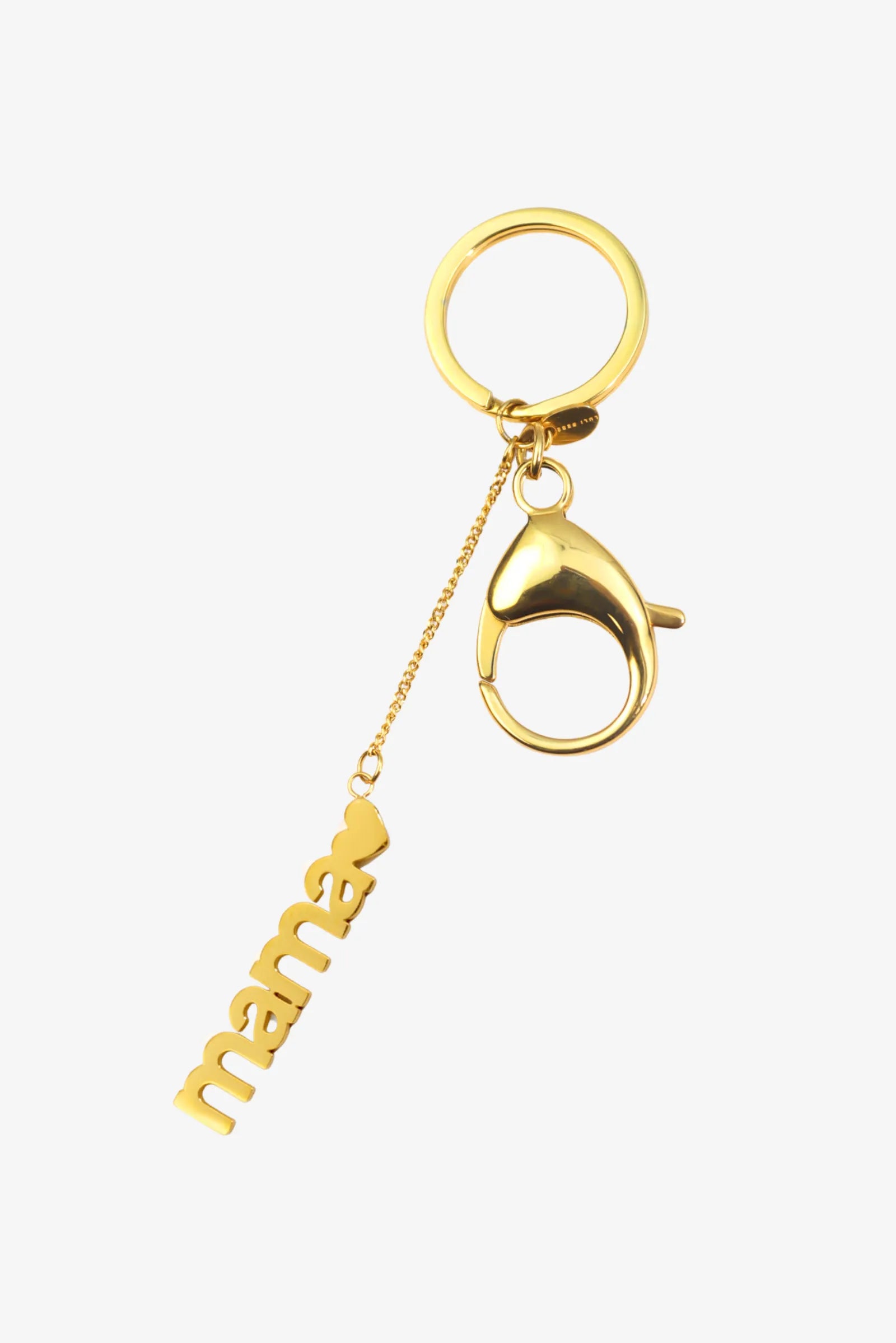 "Mama" Charm Keychain – 18K Gold Plated