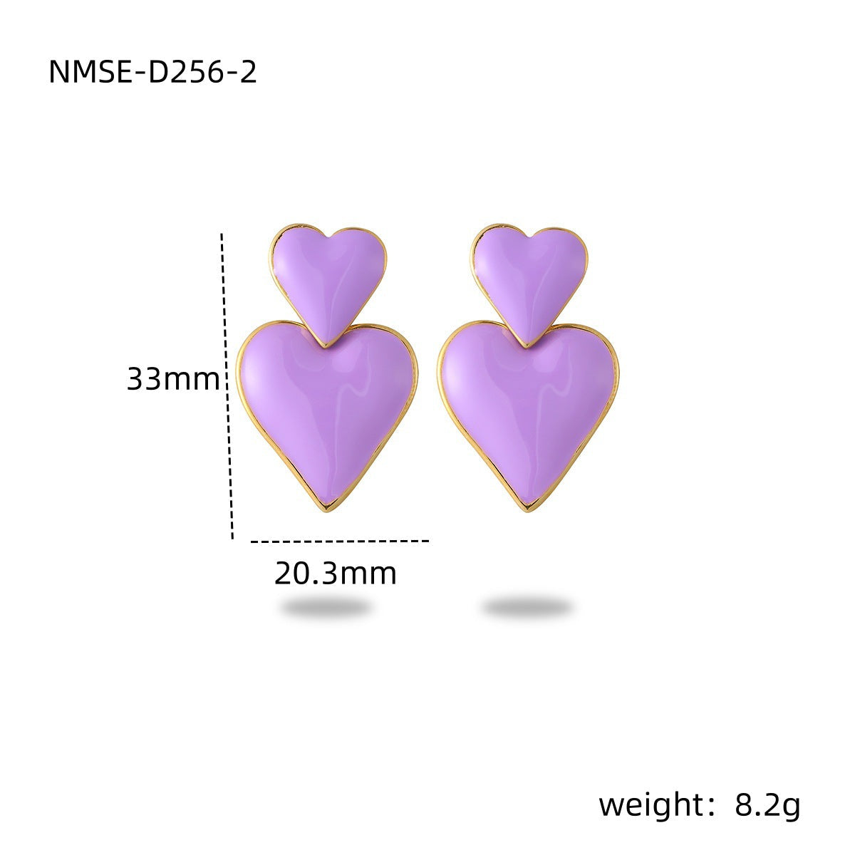 Stainless Steel Dripping Love Heart Earrings Vacuum Gold Plated Earrings Accessories