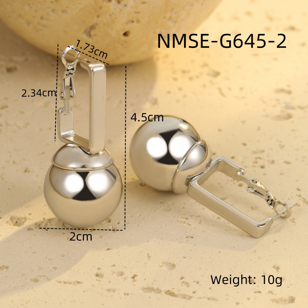 Glossy Hollow Out Cutout Stainless Steel Earrings Ball Love Embellished Retro High Sense Titanium Steel Earrings