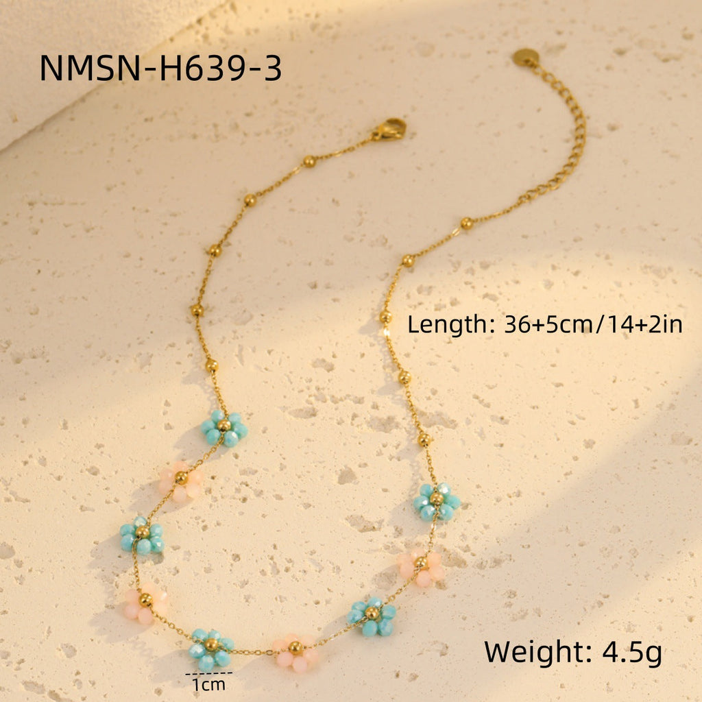 Light Luxury Necklace Fashionable Floral Clavicle Chain Small Fresh High Grade Embellished Necklace Necklace Women