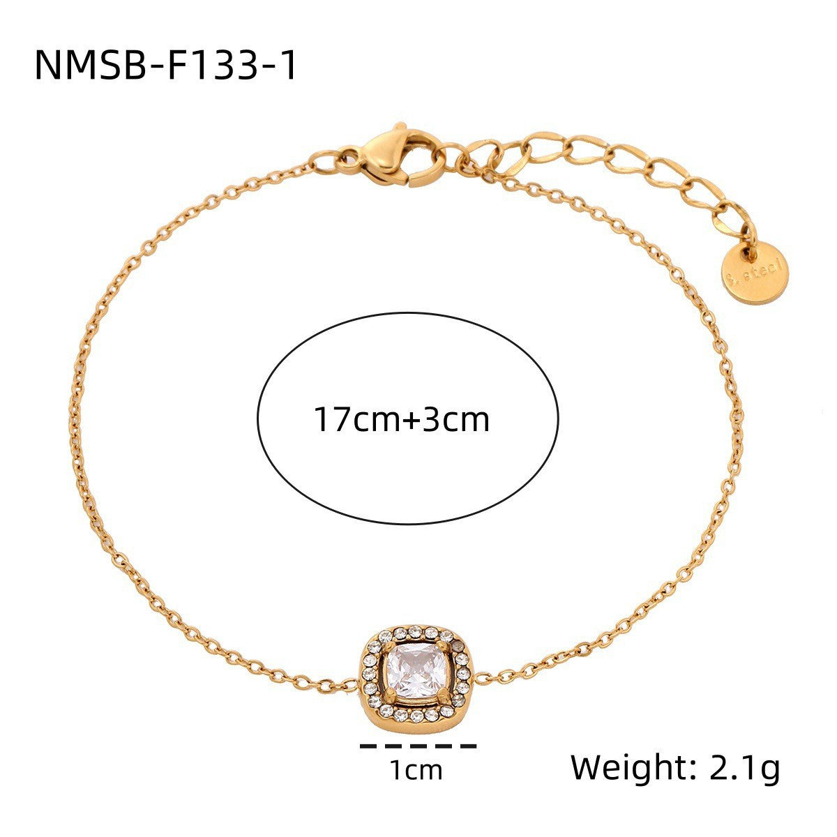 Heart Shape Diamond Titanium Steel Bracelets Women Non Fading Wild Stainless Steel Ornament