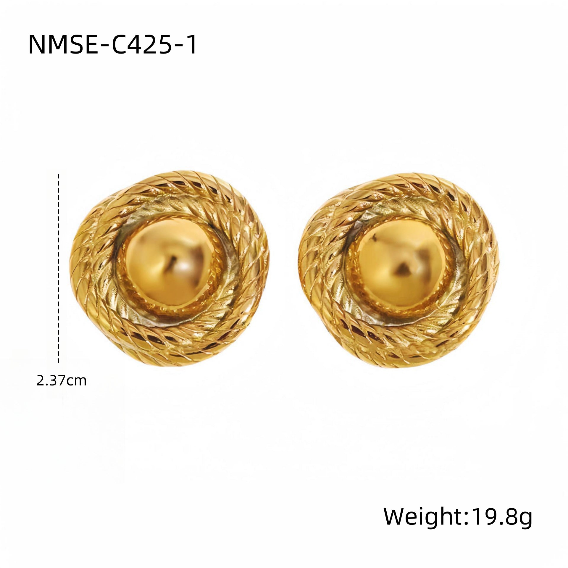 Titanium Steel Spiral Earrings Special Interest Design Trend Exaggerated Modeling Stainless Steel Embellished