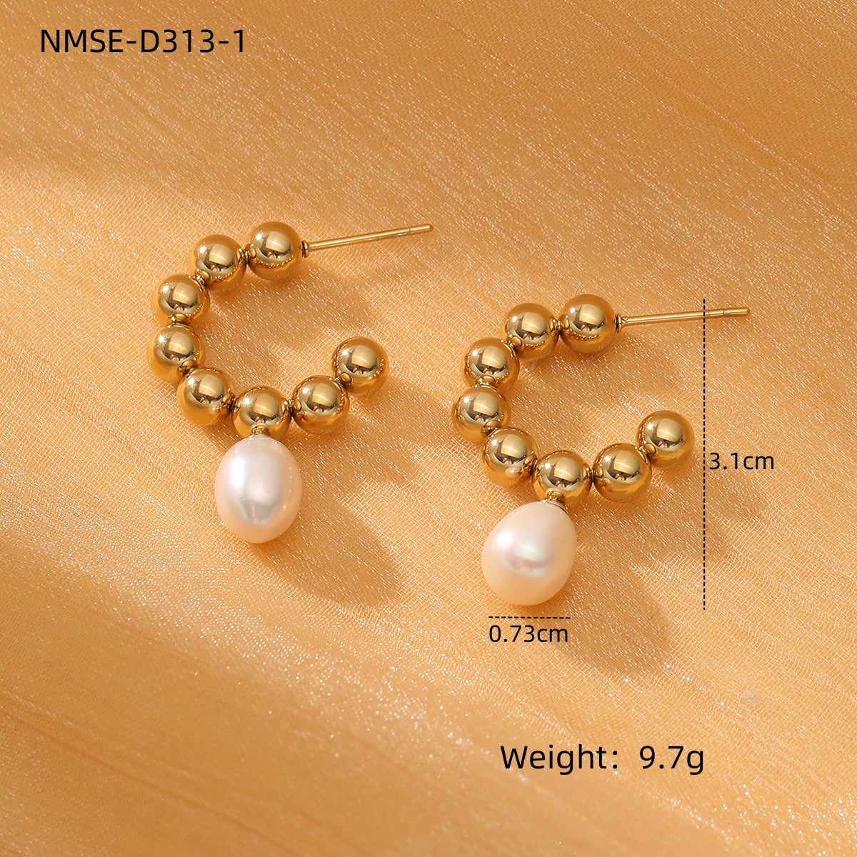 French Retro Titanium Steel Pearl Hearth Shaped Earrings Arrival Wild High Grade Stainless Steel Earrings Earrings