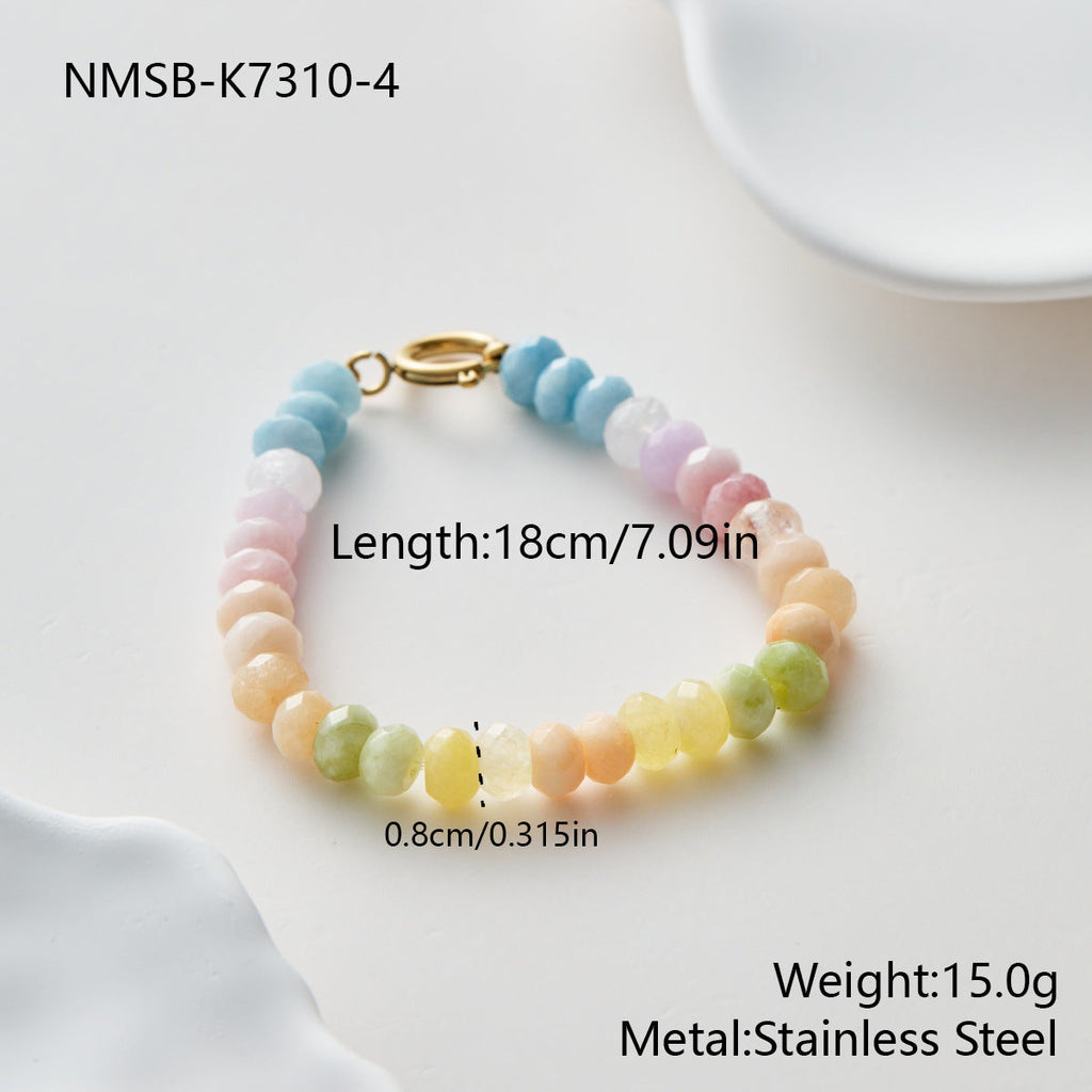 Arrival Natural Stone Handmade Beaded Niemai Design Fresh Sweet Beauty Bracelet Necklace Women