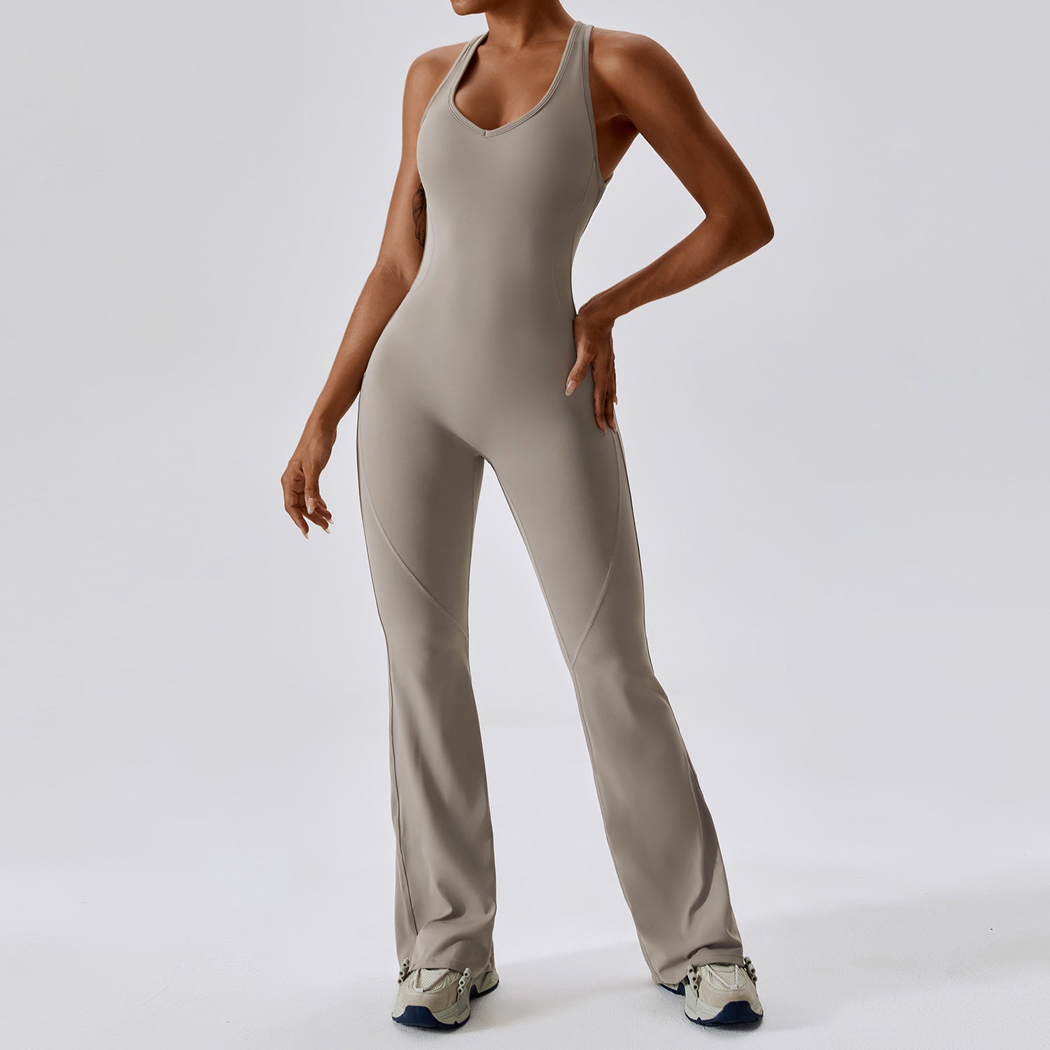 Sollinarry Quick Drying Skinny Yoga Clothes Dance Sports Workout Clothes Hip Lift Belly Shaping Micro Pull Yoga Jumpsuit