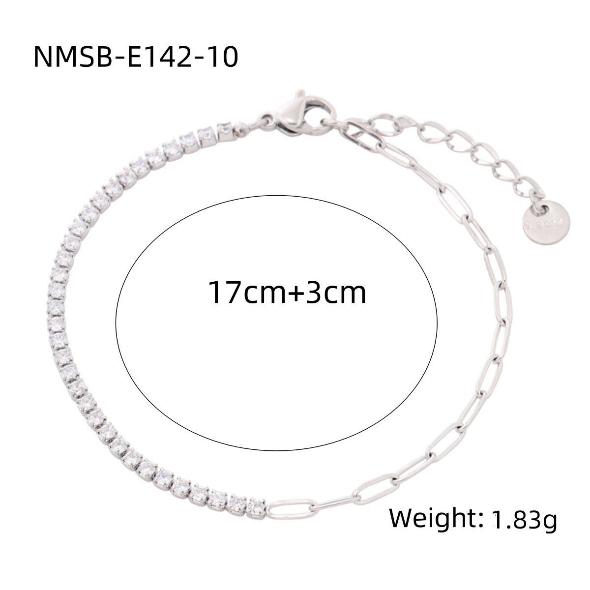 Arrival Rainbow Color Fine Diamond Titanium Steel Bracelets Women Exquisite Small Qiaoyi Row Full Diamond Stainless Steel Jewelry