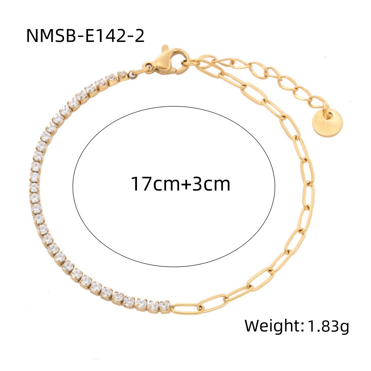 Heart Shape Diamond Titanium Steel Bracelets Women Non Fading Wild Stainless Steel Ornament