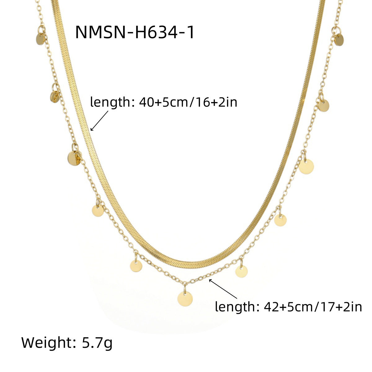 All Matching Stainless Steel Necklace for Girls Non Fading Tassle Chain 18K Double City Hollow Out Cutout out Twin