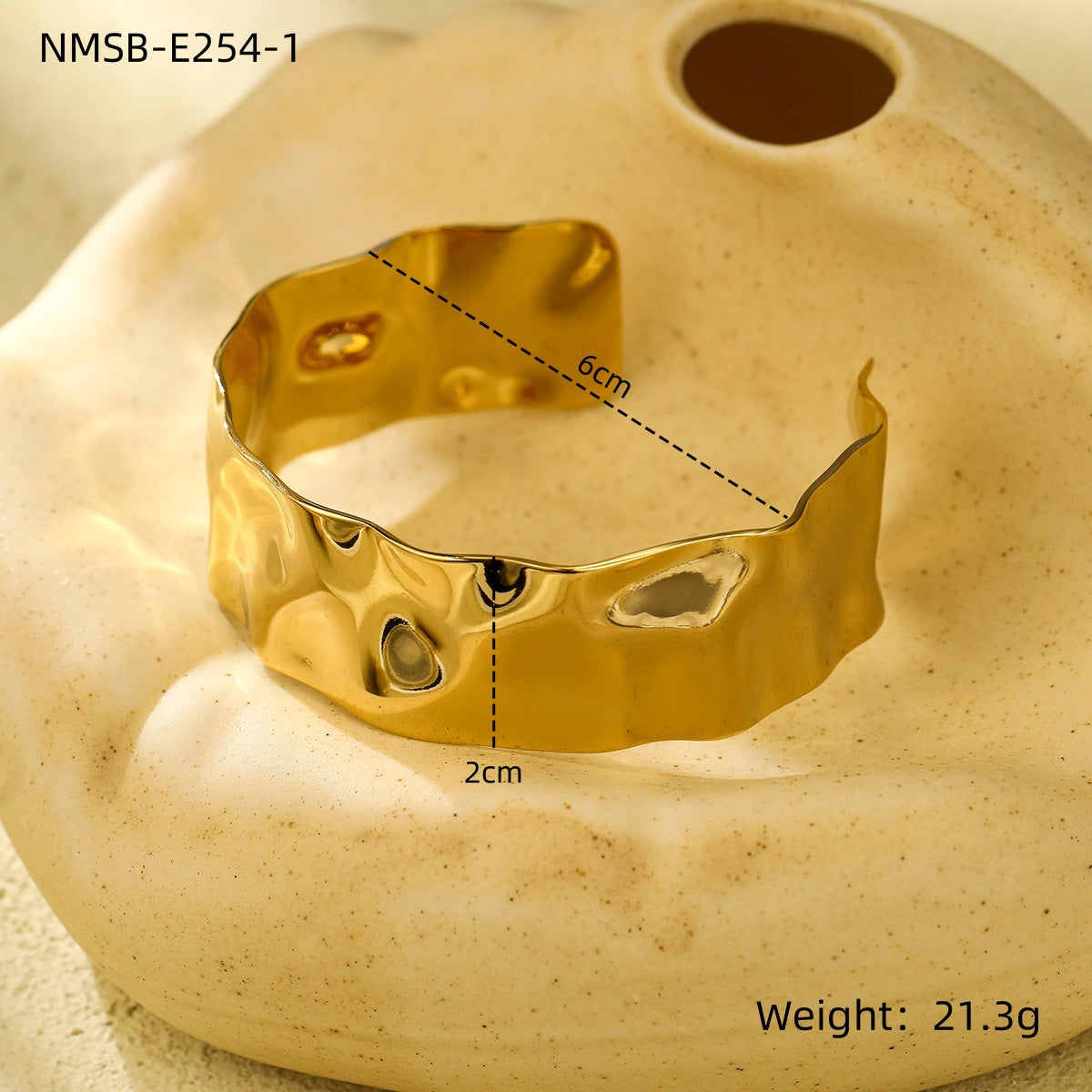 Exaggerated Personalized All Match Titanium Steel Bracelet Fashionable High End Wide Surface Design Open Stainless Steel Bracelet