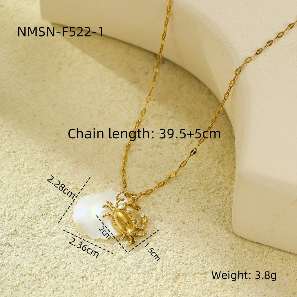 Niche Design Shell Beach Ocean Series Embellished Necklace Starfish Dolphin Clavicle Chain