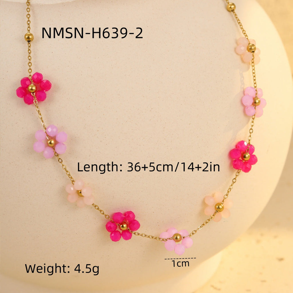 Light Luxury Necklace Fashionable Floral Clavicle Chain Small Fresh High Grade Embellished Necklace Necklace Women