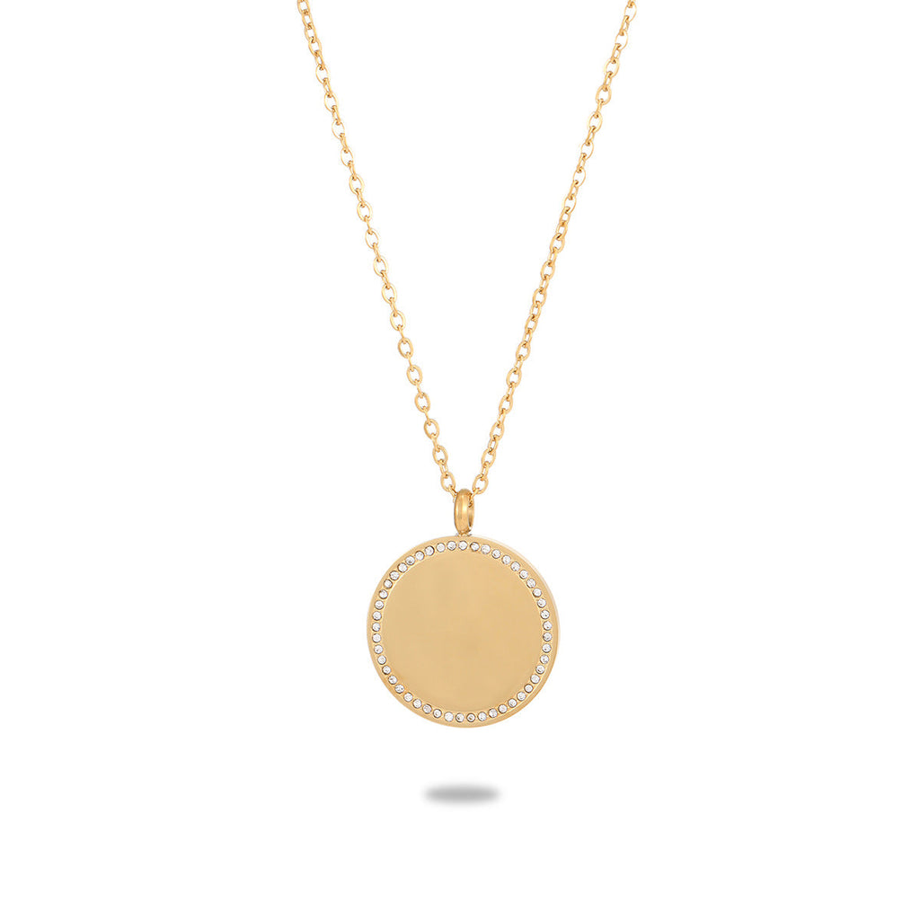 Private Exclusive Stainless Steel Necklace Unisex Vacuum Plating 18K Gold Titanium Steel Embellished