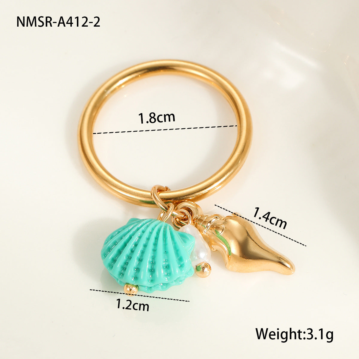 Ocean Bohemian Design Ring Index Finger Ring Niche Shell Stainless Steel Ring