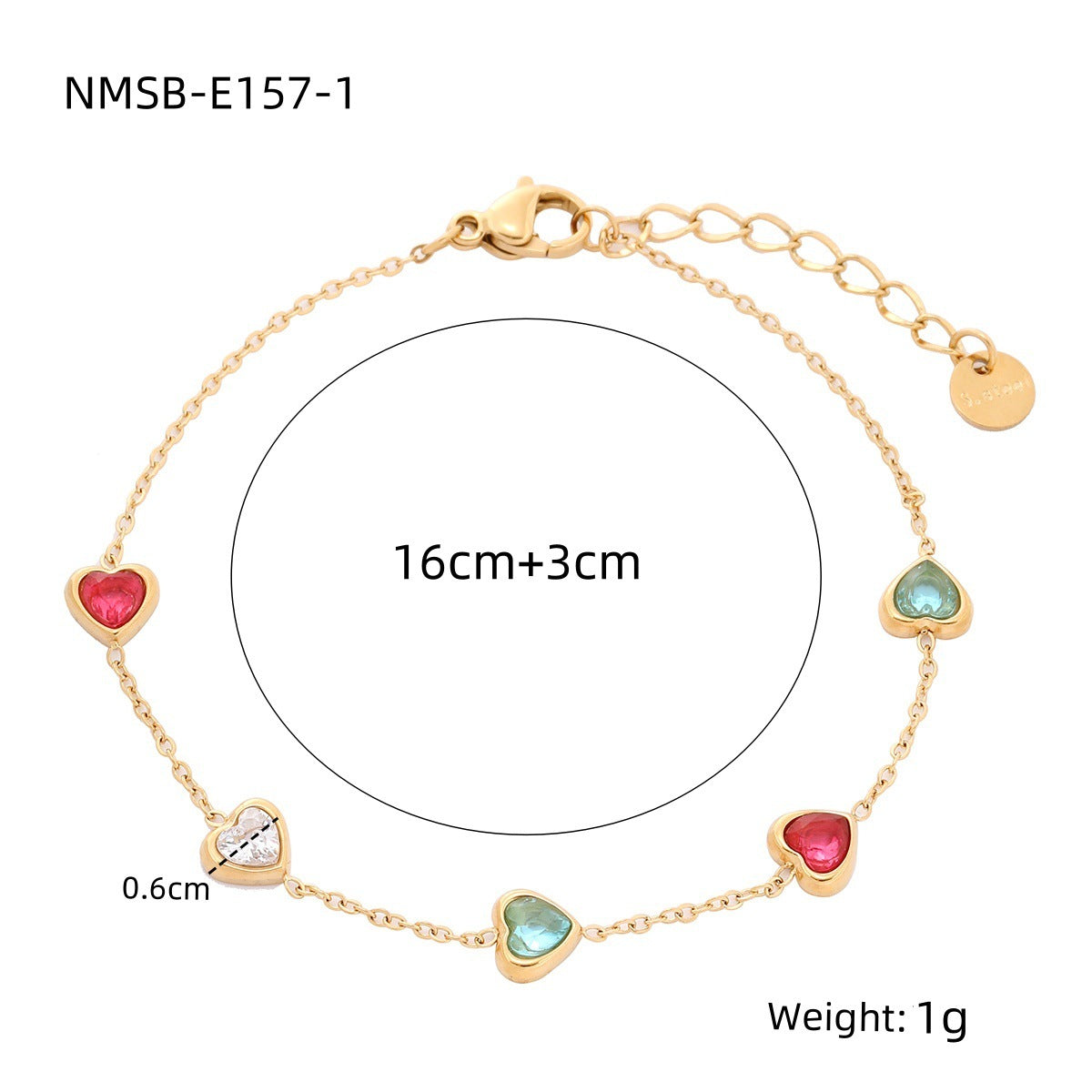 Loving Heart Zircon Stainless Steel Bracelet Special Interest Design Light Luxury All Match High Grade Women Bracelet
