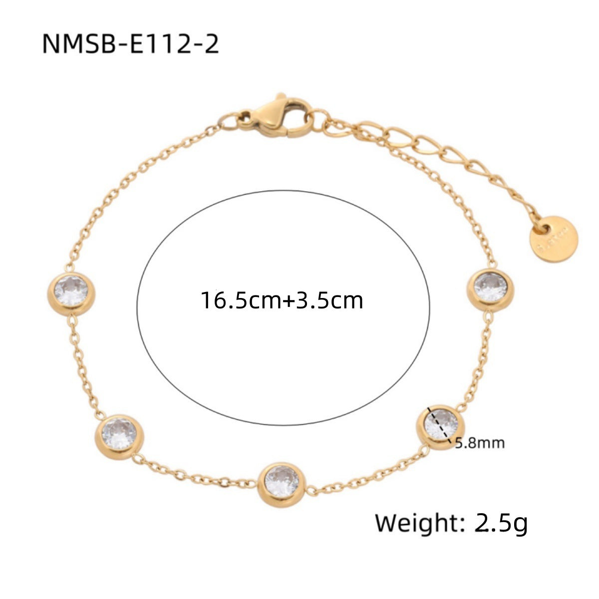 Heart Shape Diamond Titanium Steel Bracelets Women Non Fading Wild Stainless Steel Ornament